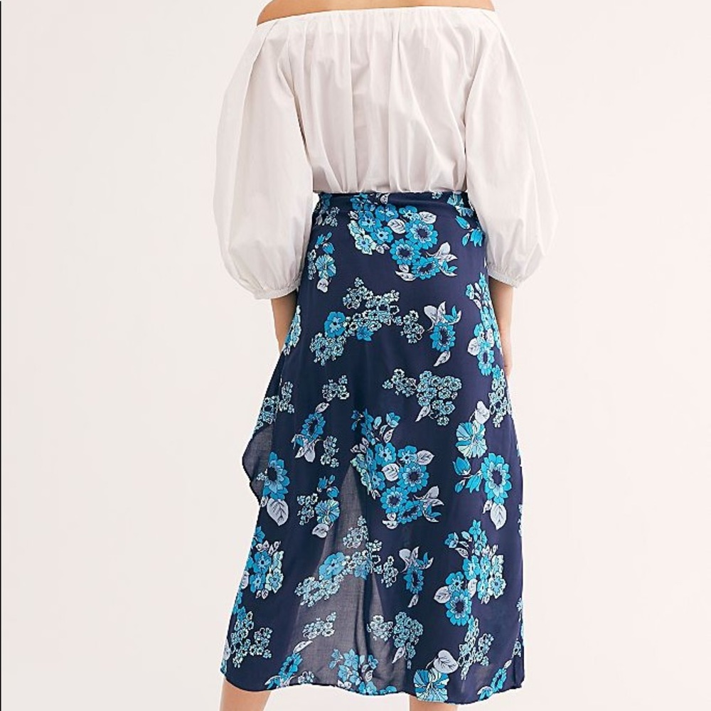 NWT! Free People Sunray Sarong Flower Midi Skirt - Picture 4 of 4